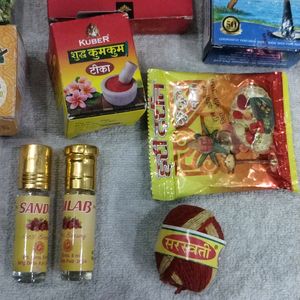 Puja Item Tika ,  Roli Kalawa, Dhoop, Guggal, Itra