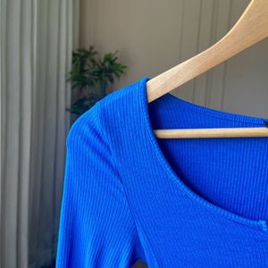 Blue Classic Crop Top