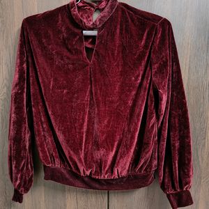 Velvet Maroon Top😍