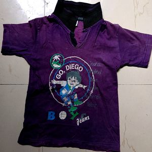 Purple Tshirt For 6-8 years Boys