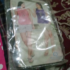 Night Suit Pura Hosiery Cotton  Top With Nicker