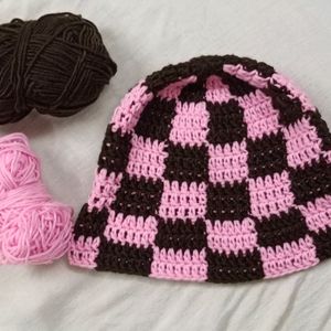 Handmade Checkered Bucket Hat