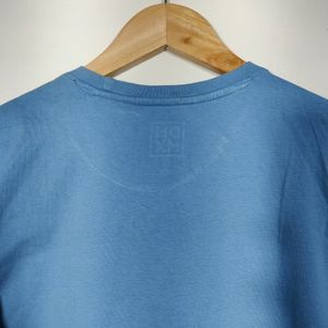 Blue Printed Round Neck With Half Sleeve T-Shirts