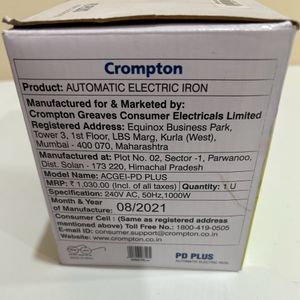 Crompton PD Plus 1000W Dry Iron(White)