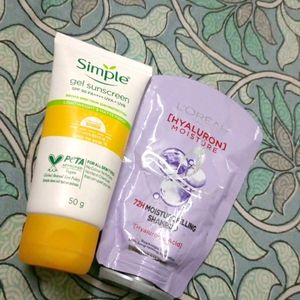 Simple Sunscreen And Loreal Paris Shampoo Combo 💥