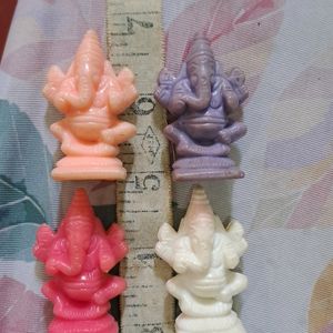 Small colourful Plastic Ganesha (Set Of 4).