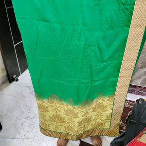 Simple ,Light Weight Green Saree