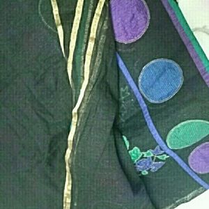 Black Workes Saree With  Stitched Blouse(women)