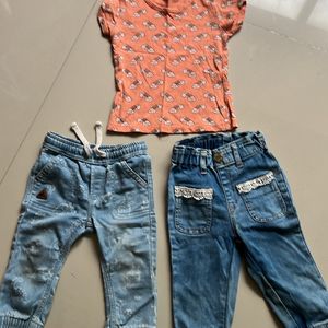 Combo: Branded Jeans, T-shirt For Girls #cashonly