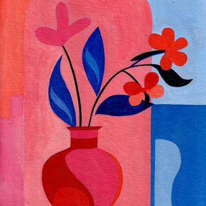 Aesthetic Acrylic Vase Painting