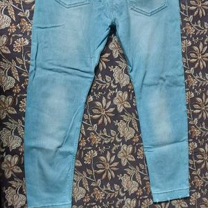 Mens Distressed Ankle Fit Denim Jeans