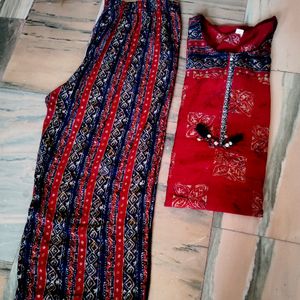 Beautiful Printed Maroon Kurta Set Size Issue