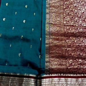 Teal Green Kanjeevaram Saree