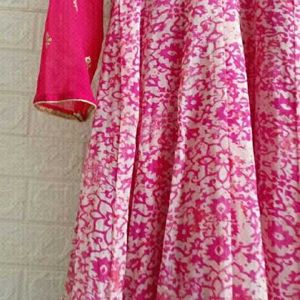 Rose Pink Worked Ethnic Gown