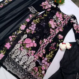 Black Bold Pakistani Designer Suit Set