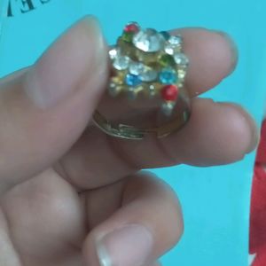 Artificial Multicoloured Pearl Ring