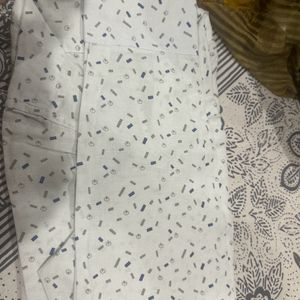 Party Wear White Stiched Shirt