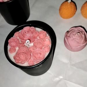 Rose Bouquet Garden Candle Jar