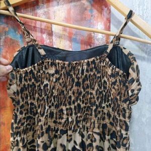 Leopard Print High Low Dress