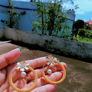 Golden French Hook Earrings