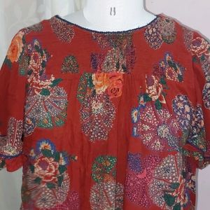 Floral Printed Maroon BOHO TOP