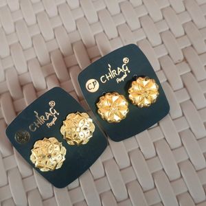 One Gram Gold Studs Earrings Combo Of 2