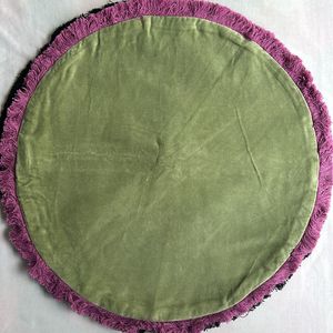 45 D Set Of 2 Round Pink & Sea Green Cushion Cover