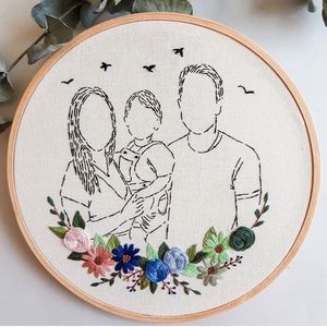 Free Gift Wrapping Embroidery Portrait