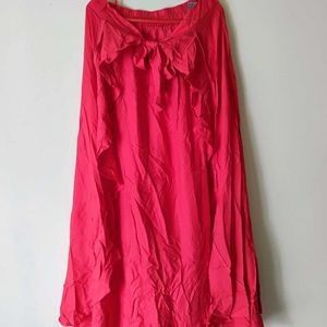 Brand New Red Stretchable Wrap Palazzo Skirt