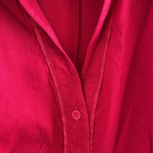 Red Formal Solid Shirt