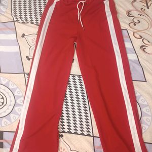 Red Slit Cut Trouser