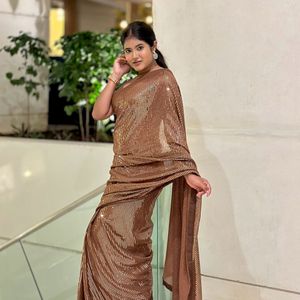 Coffee Brown Georgette Saree