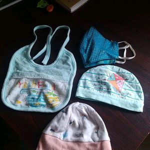 Baby Caps,bib And Face Mask(hand Made)