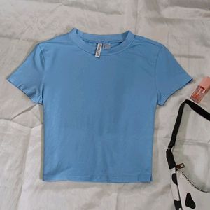 H&M Light Blue Fitted Top