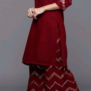 Libas Maroon Palazzo Set