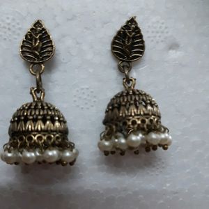 Golden Oxidized Earrings