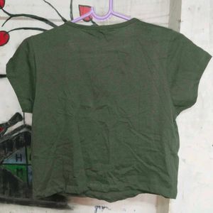 Deep Green Crop Tshirt