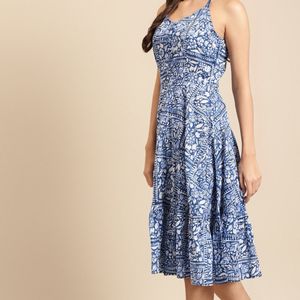 Sleeveless blue dress comfortable cotton to wears