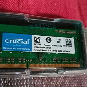 Crucial By Micron 4 GB DDR4 2666MHZ RAM