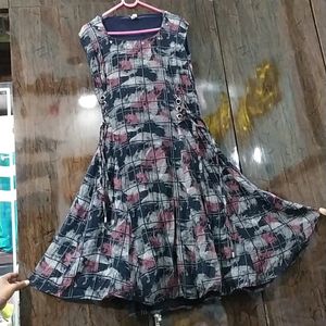 Girls One Piece Cum Long Skirt- Inside Cloth- Heavy Quality (Size- Upto 30 Bust)