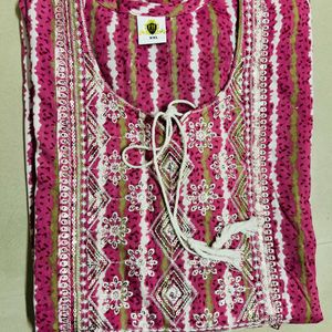 Pink Thread Work Kurti