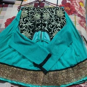 Anarkali Suit Cyan/Green Colour Dress 👗