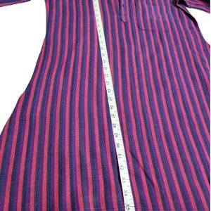 Khadi Hand Woven Striped Kurta