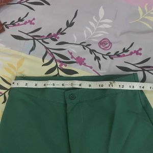 Green Straight Trousers High waist