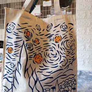 Van Gogh Hand Painted Tote Bag