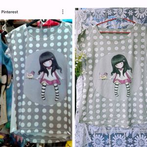 Pinteresty Cute Doll Print Top