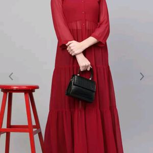 Sassafras Maroon Shrug Dress