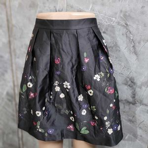 Black Floral Printed Skirt