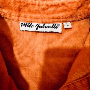 Corduroy Shirt/Jacket: Orange: Large