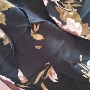 Floral Black Jumpsuit Full Length XL